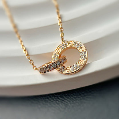[ELAN LUXE]LOVE  FULL DIAMOND PENDANT NECKLACE