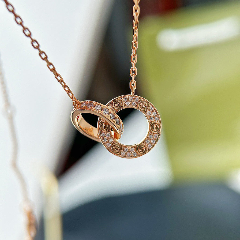 [ELAN LUXE]LOVE  FULL DIAMOND PENDANT NECKLACE