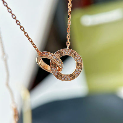 [ELAN LUXE]LOVE  FULL DIAMOND PENDANT NECKLACE