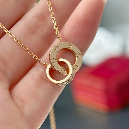 [ELAN LUXE]LOVE  FULL DIAMOND PENDANT NECKLACE