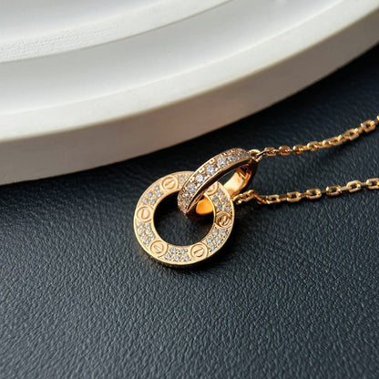 [ELAN LUXE]LOVE  FULL DIAMOND PENDANT NECKLACE