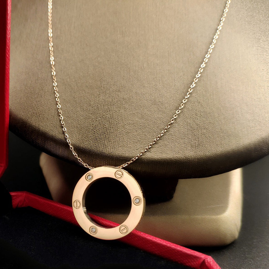 [ELAN LUXE]LOVE NECKLACE 16MM 3 DIAMONDS