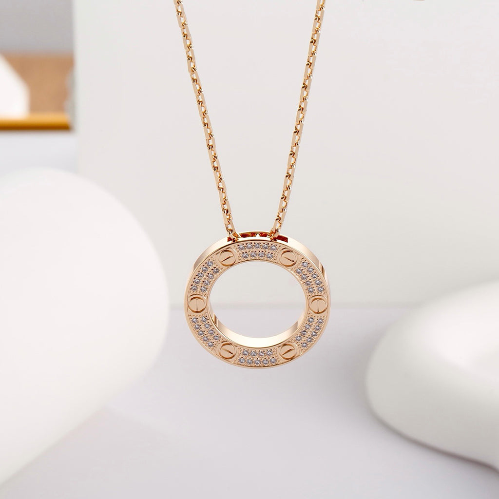 [ELAN LUXE]LOVE NECKLACE 16MM  FULL DIAMOND