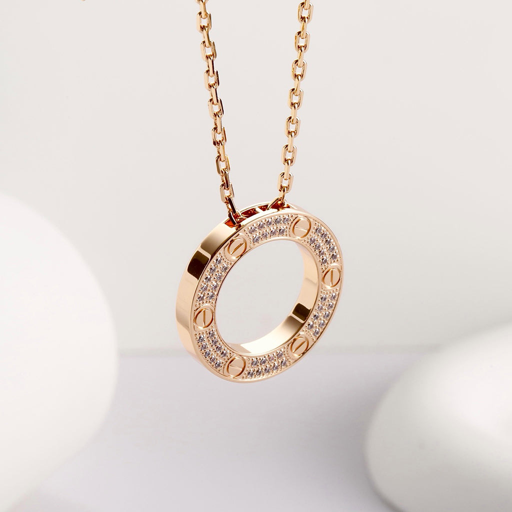 [ELAN LUXE]LOVE NECKLACE 16MM  FULL DIAMOND