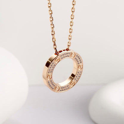 [ELAN LUXE]LOVE NECKLACE 16MM  FULL DIAMOND
