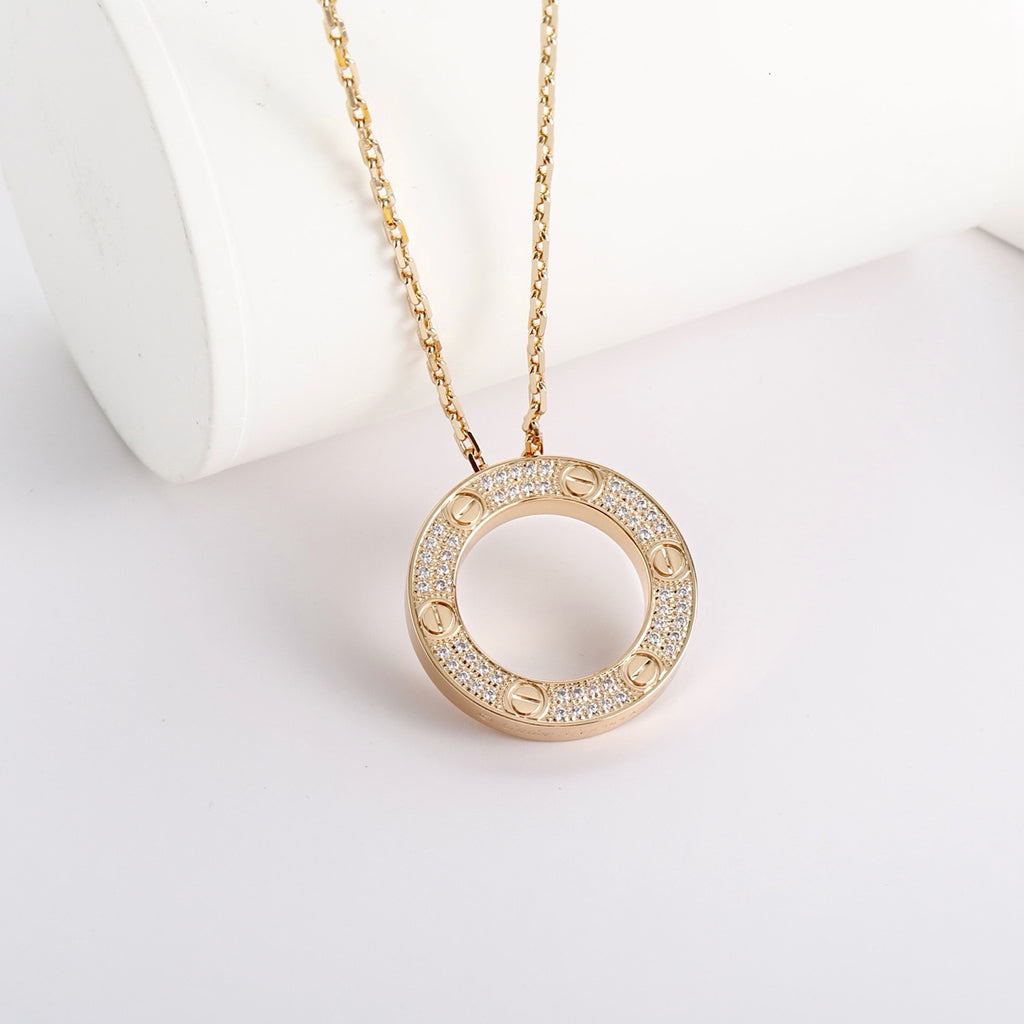 [ELAN LUXE]LOVE NECKLACE 16MM  FULL DIAMOND