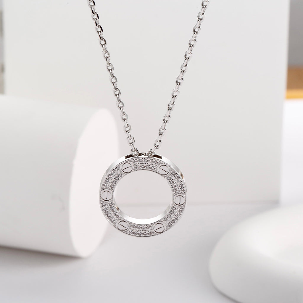 [ELAN LUXE]LOVE NECKLACE 16MM  FULL DIAMOND