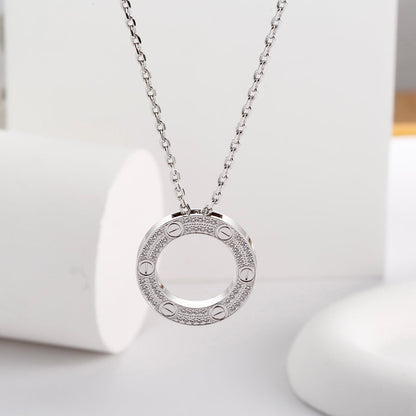 [ELAN LUXE]LOVE NECKLACE 16MM  FULL DIAMOND