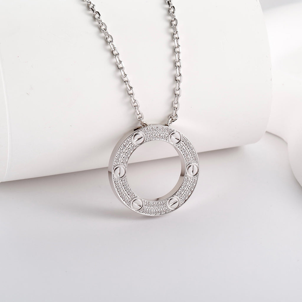 [ELAN LUXE]LOVE NECKLACE 16MM  FULL DIAMOND