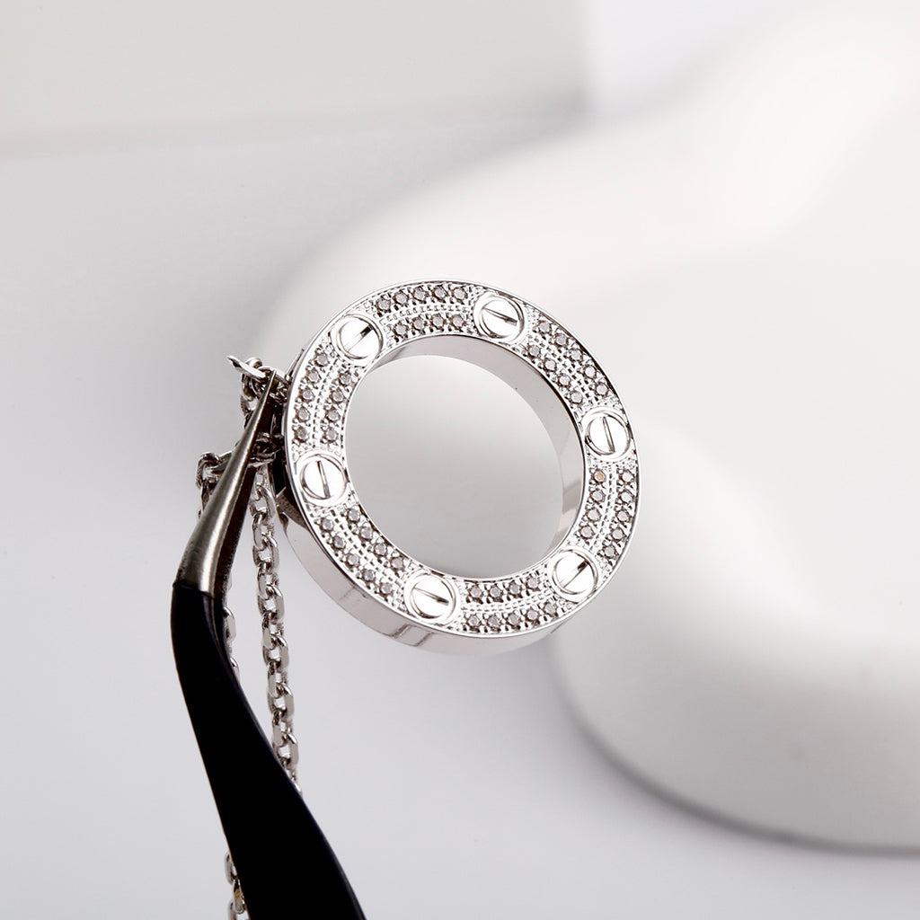 [ELAN LUXE]LOVE NECKLACE 16MM  FULL DIAMOND