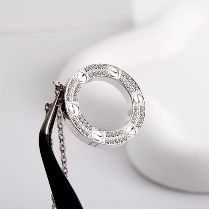 [ELAN LUXE]LOVE NECKLACE 16MM  FULL DIAMOND