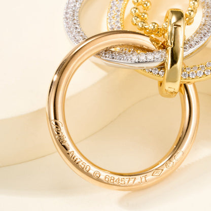 [ELAN LUXE]TRINITY LARGE FULL DIAMOND  NECKLACE