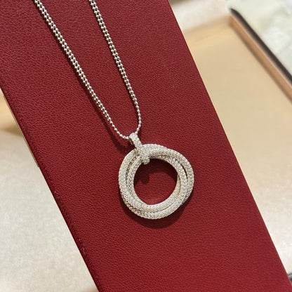 [ELAN LUXE]TRINITY LARGE FULL DIAMOND  NECKLACE