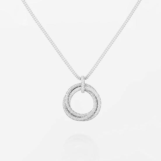 [ELAN LUXE]TRINITY LARGE FULL DIAMOND  NECKLACE