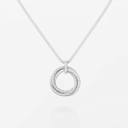 [ELAN LUXE]TRINITY LARGE FULL DIAMOND  NECKLACE
