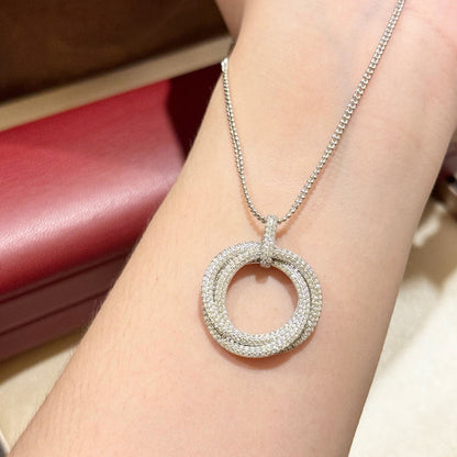 [ELAN LUXE]TRINITY LARGE FULL DIAMOND  NECKLACE