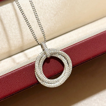 [ELAN LUXE]TRINITY LARGE FULL DIAMOND  NECKLACE