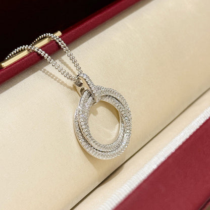 [ELAN LUXE]TRINITY LARGE FULL DIAMOND  NECKLACE