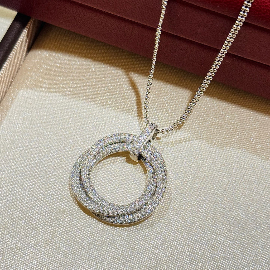 [ELAN LUXE]TRINITY LARGE FULL DIAMOND  NECKLACE