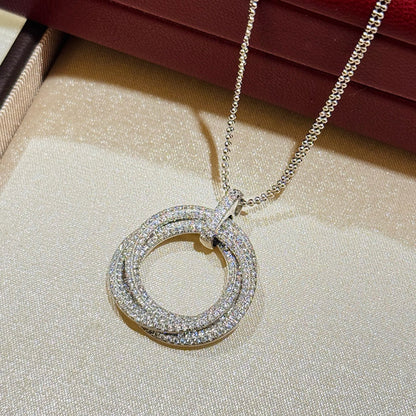 [ELAN LUXE]TRINITY LARGE FULL DIAMOND  NECKLACE