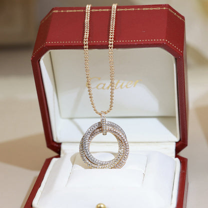 [ELAN LUXE]TRINITY LARGE FULL DIAMOND  NECKLACE