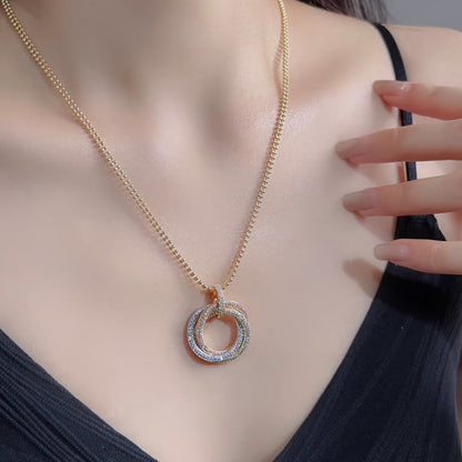 [ELAN LUXE]TRINITY LARGE FULL DIAMOND  NECKLACE