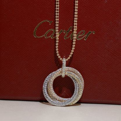 [ELAN LUXE]TRINITY LARGE FULL DIAMOND  NECKLACE