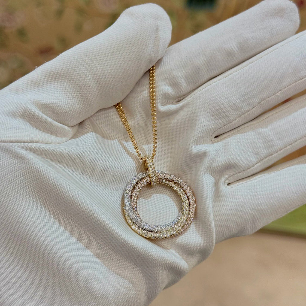 [ELAN LUXE]TRINITY LARGE FULL DIAMOND  NECKLACE