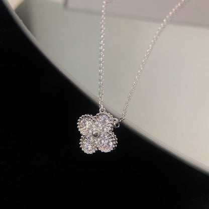 [ELAN LUXE]CLOVER 15MM DIAMOND SINGLE FLOWER NECKLACE