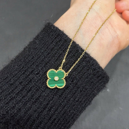 [ELAN LUXE]CLOVER 15MM DIAMOND TURQUOISE NECKLACE