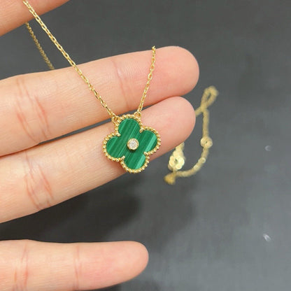 [ELAN LUXE]CLOVER 15MM DIAMOND TURQUOISE NECKLACE