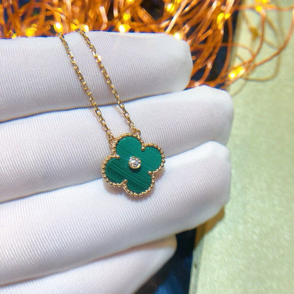 [ELAN LUXE]CLOVER 15MM DIAMOND TURQUOISE NECKLACE