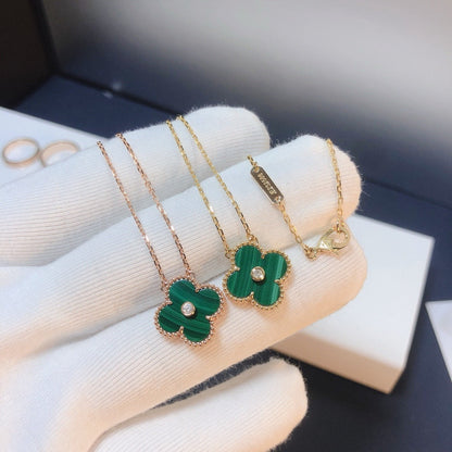 [ELAN LUXE]CLOVER 15MM DIAMOND TURQUOISE NECKLACE