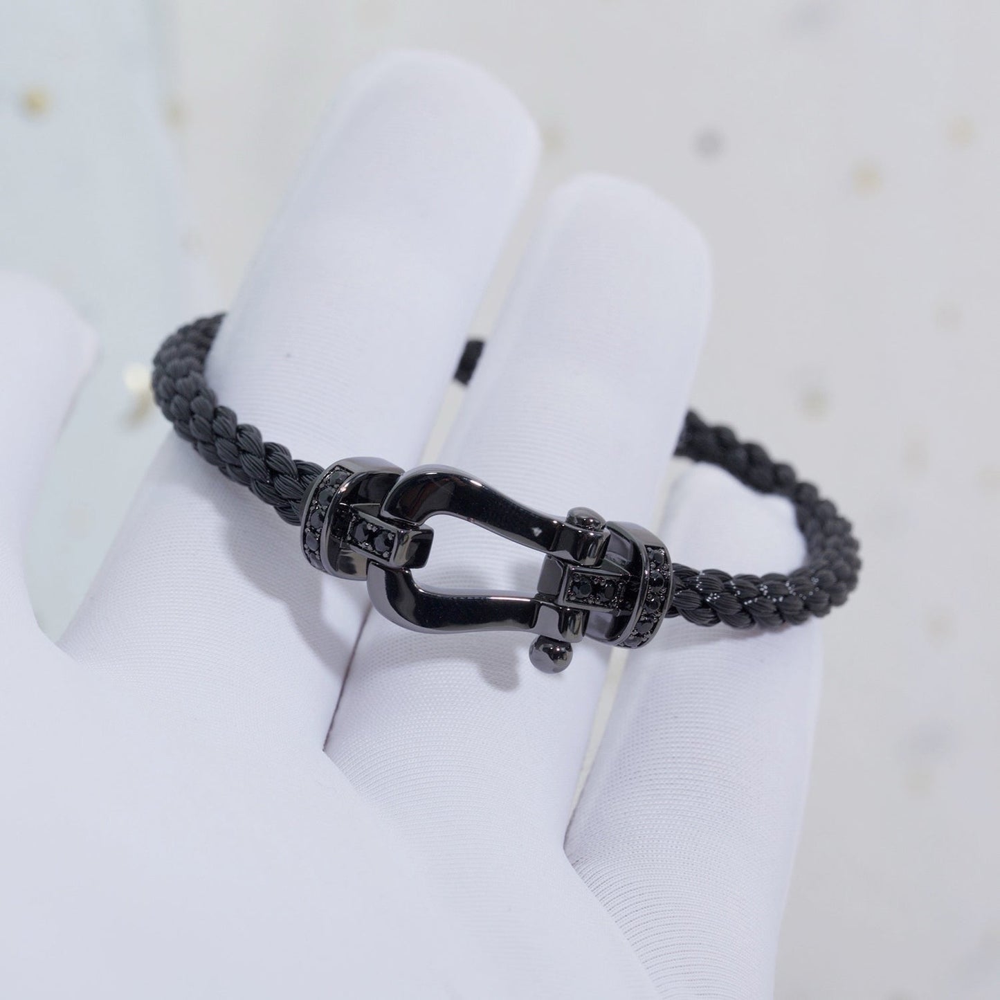 [ELAN LUXE]FORCE LARGE SERIES HORSESHOE BLACK SAMURAI BRACELET