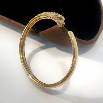 [ELAN LUXE]PANTHERE HALF DIAMOND OPEN BRACELET