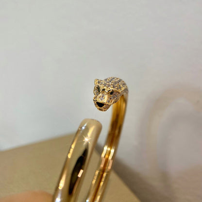 [ELAN LUXE]PANTHERE HALF DIAMOND OPEN BRACELET