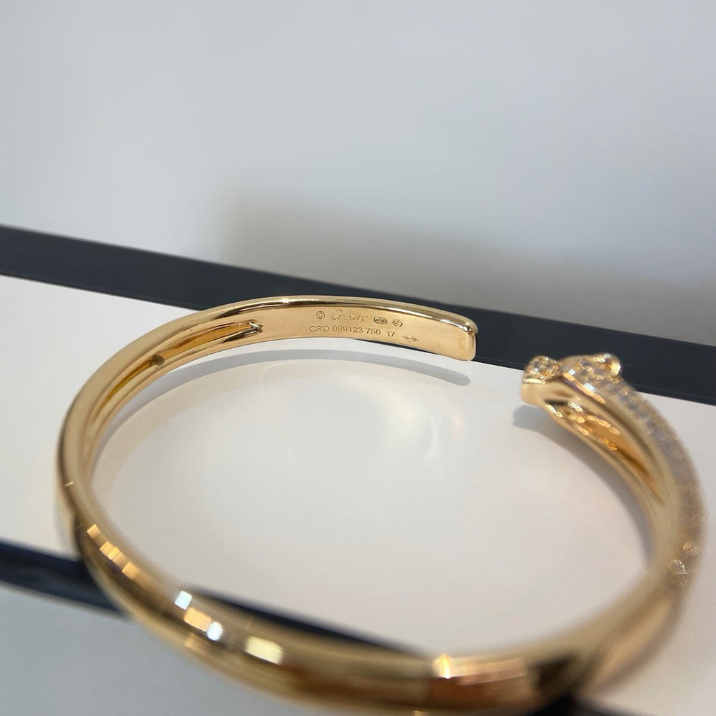 [ELAN LUXE]PANTHERE HALF DIAMOND OPEN BRACELET