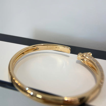 [ELAN LUXE]PANTHERE HALF DIAMOND OPEN BRACELET