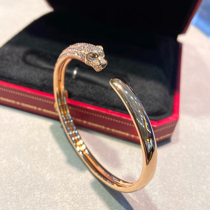 [ELAN LUXE]PANTHERE HALF DIAMOND OPEN BRACELET