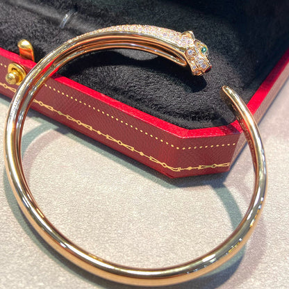 [ELAN LUXE]PANTHERE HALF DIAMOND OPEN BRACELET