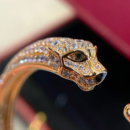 [ELAN LUXE]PANTHERE HALF DIAMOND OPEN BRACELET