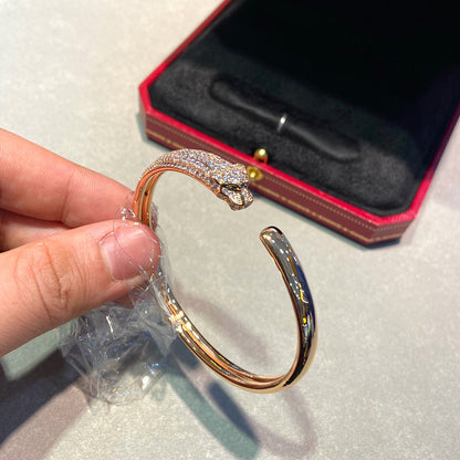 [ELAN LUXE]PANTHERE HALF DIAMOND OPEN BRACELET