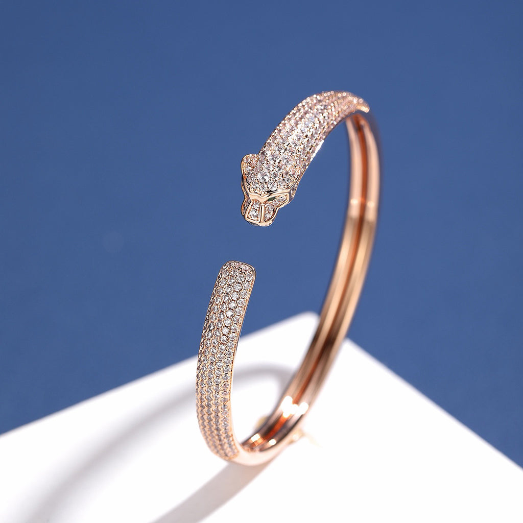 [ELAN LUXE]PANTHERE FULL DIAMOND OPEN BRACELET