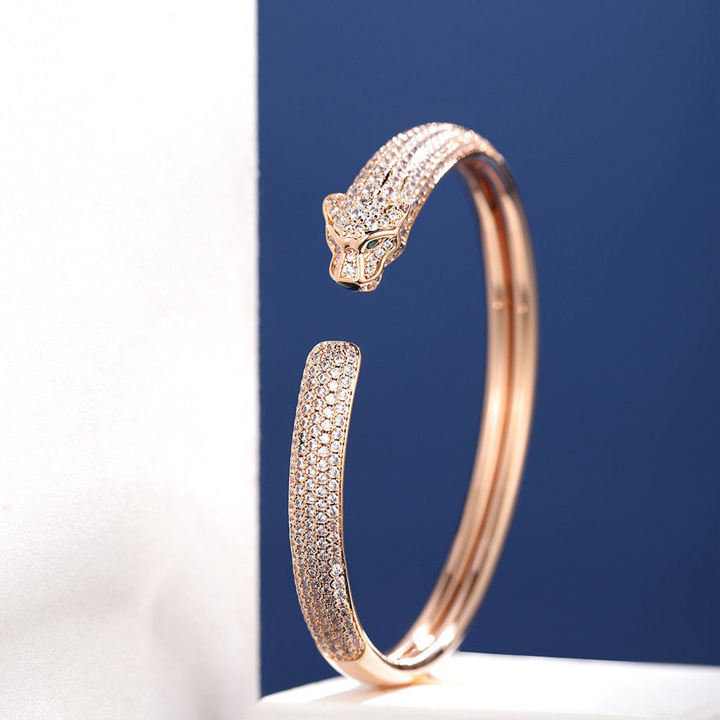 [ELAN LUXE]PANTHERE FULL DIAMOND OPEN BRACELET