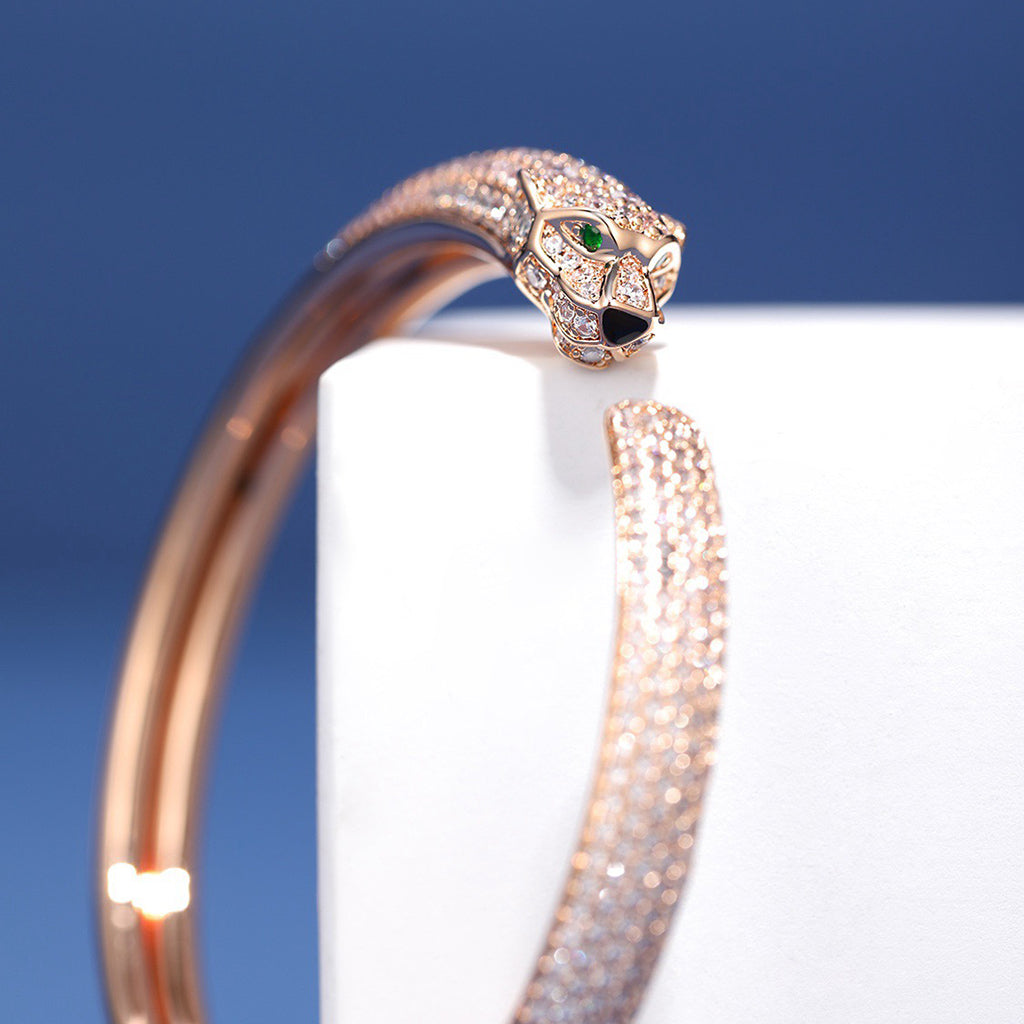 [ELAN LUXE]PANTHERE FULL DIAMOND OPEN BRACELET