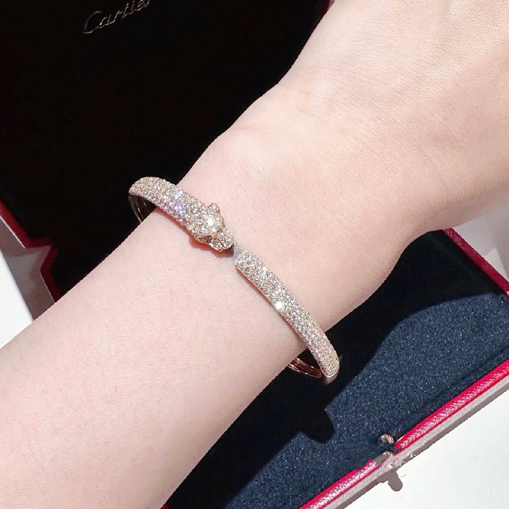 [ELAN LUXE]PANTHERE FULL DIAMOND OPEN BRACELET
