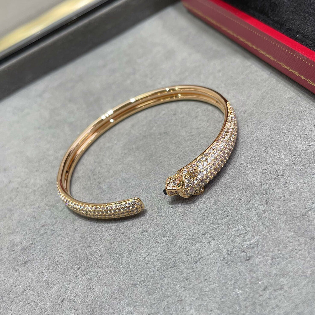 [ELAN LUXE]PANTHERE FULL DIAMOND OPEN BRACELET