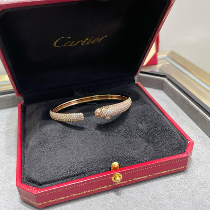 [ELAN LUXE]PANTHERE FULL DIAMOND OPEN BRACELET