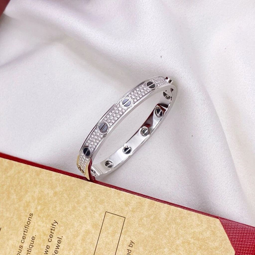 [ELAN LUXE]LOVE BRACELET 6.1MM DIAMOND-PAVED CERAMIC