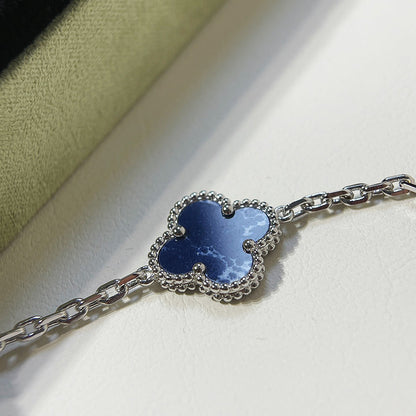 [ELAN LUXE]CLOVER 5 MOTIF PIETERSITE SILVER BRACELET